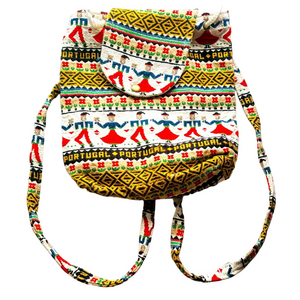 Authentic Portugal Folkore Patterned Cloth Backpack